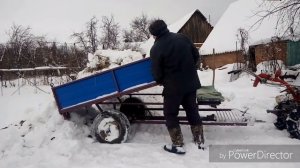 Уборка снега мотоблоком МС.