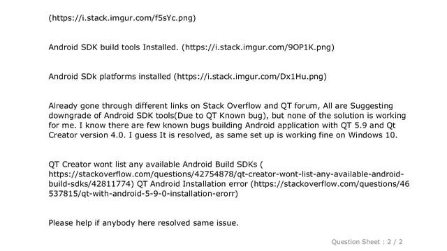 Android : Qt Creator Android error "Platform SDK installed" смотреть онлайн