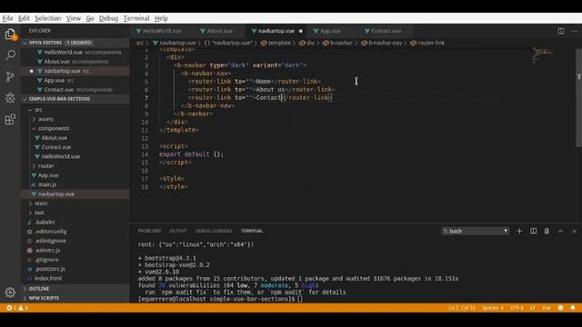 VUE BARRA DE NAVEGACION CON BOOSTRAP USANDO ROUTER Y FORMULARIOS смотреть онлайн