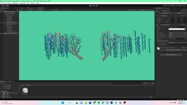 Animating a pixel art willow tree in unity 2D using Shadergraph смотреть онлайн