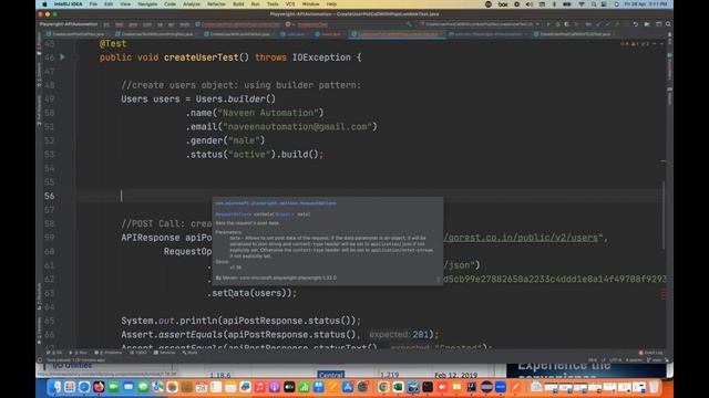 Part 7 - POST CALL with Lombok Library || POJO Class || Playwright Java API Automation смотреть онлайн