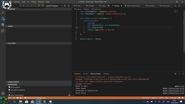 NodeJs Mixer.com app part 2 смотреть онлайн