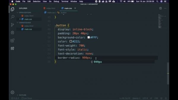 Modern Animated 404 Page in HTML & CSS