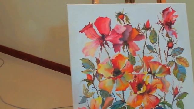 "Дикая Роза" - авторская картина акрилом на холсте смотреть онлайн