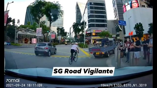 24sep2021 orchard road cyclist upset about being horned at & flipped the bird смотреть онлайн