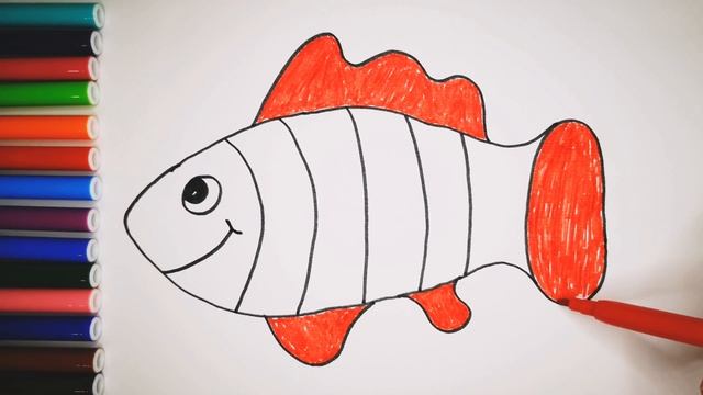 How To Draw A Funny Fish? Drawings For Kids. Learning To Draw.