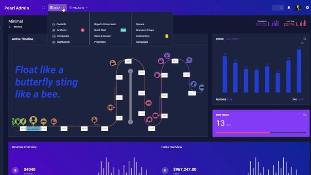 Responsive Bootstrap Admin Dashboard Template WebApp – Pearl смотреть онлайн
