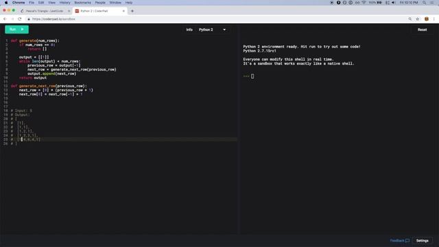 Pascal's Triangle - LeetCode Problem #118 смотреть онлайн