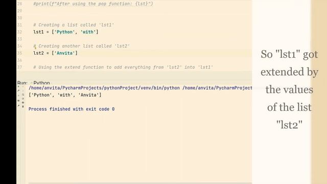 Python with Anvita - #16 - pop(), extend(), del() | Absolute beginner | Full course смотреть онлайн