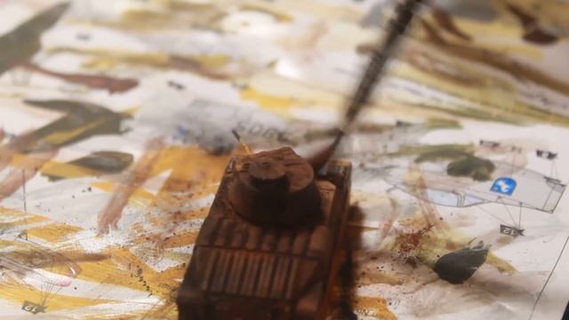 Диорама с танками в 1/100."Т-34 в засаде". смотреть онлайн