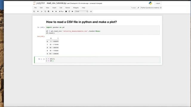 Basics - How to read a CSV file in python (and plot it) смотреть онлайн