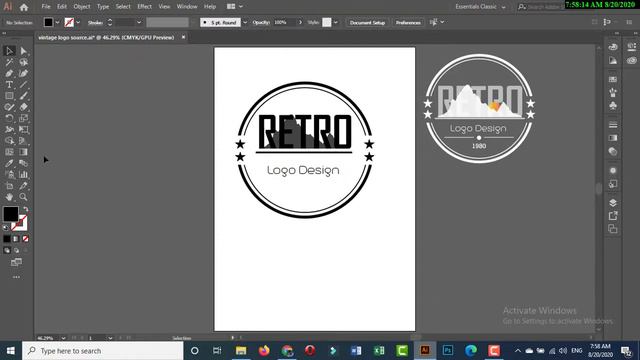 Vintage Logo Design Illustrator - Mockup Graphics смотреть онлайн