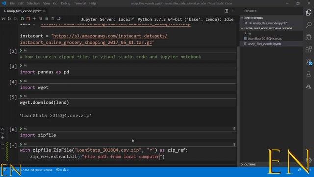 How to to Unzip Files in Jupyter Notebook and Visual Studio Code смотреть онлайн