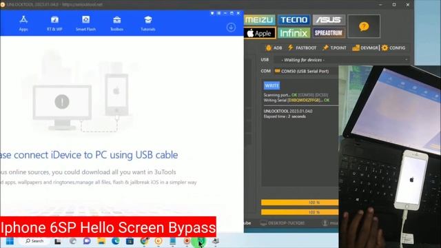 Iphone 6S Plus Hello Screen Bypass done by unlock tool 100% | Iphone 6SP icloud unlock iOS 15.x | смотреть онлайн