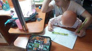 Делаем уроки с реборном Вовой после развивающей школы