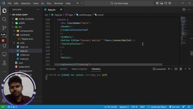 Connecting Smart Contract with Frontend - React js - Solidity [Kava Tutorials] смотреть онлайн