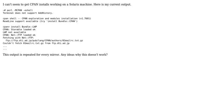 DevOps & SysAdmins: How do you configure Perl CPAN in Solaris? (2 Solutions!!) смотреть онлайн