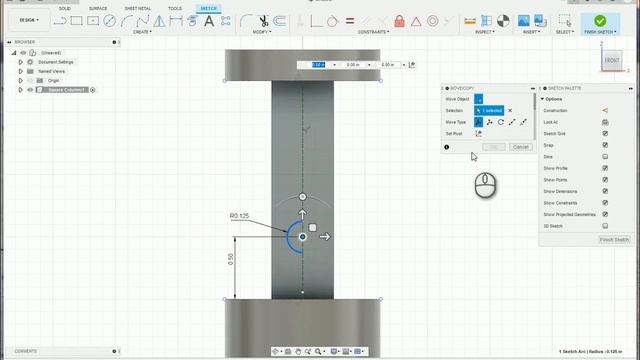 Activity 1.2.5 Square Column in Fusion 360 - Step 11 (Design Edit) смотреть онлайн