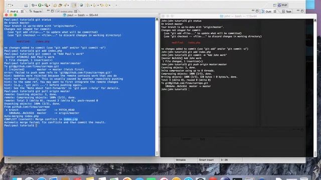 How to Resolve Git conflict - Git tutorial by Fina смотреть онлайн