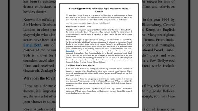 Everything you need to know about Royal Academy of Drama, London смотреть онлайн