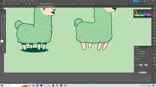 Рисуем ламу в Adobe illustrator / Урок по рисованию смотреть онлайн