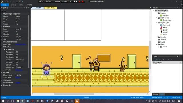 Construct 2 . Разделение экрана для двоих игроков смотреть онлайн