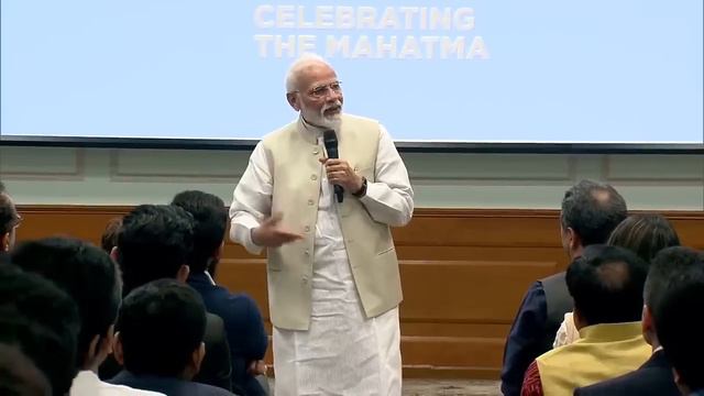 PM Modi meets the film fraternity to celebrate Bapu's 150th birth anniversary | Behind The Scenes | смотреть онлайн