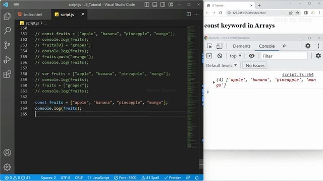 Const Keyword in Arrays || JavaScript Tutorial for Beginners - 61 смотреть онлайн