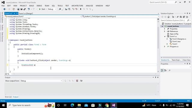how to create a round push buttons in c# GUI | circular shape push buttons in c# winforms смотреть онлайн