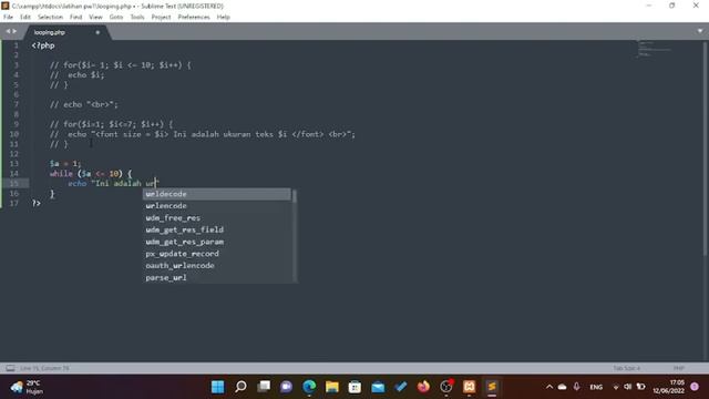 Looping pada PHP (for, while, do/while, foreach) смотреть онлайн