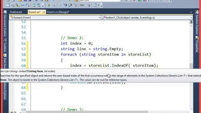 C# foreach Statement смотреть онлайн