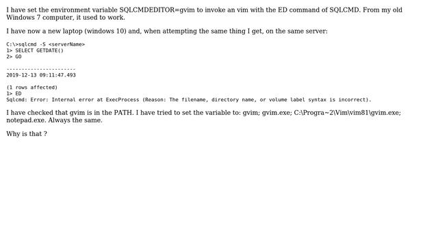 SQLCMD external editor смотреть онлайн