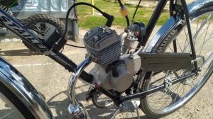 Велосипед с моторчиком, запуск стартер.