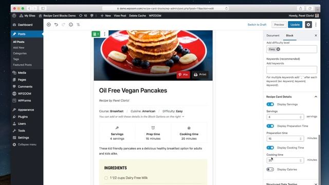 Recipe Card Blocks by WPZOOM смотреть онлайн