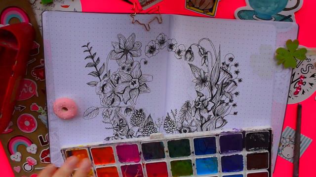 DIY bullet journal 🌿 how to draw April смотреть онлайн