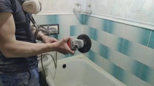 Взрывной способ снятия старой эмали ванн | Обзор: алмазный диск " черепашки " ,коралла и наждачки..