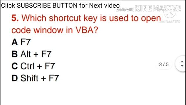 Visual Basic MCQs (Best VBA excel macros programming Application Questions for exam and interview) смотреть онлайн