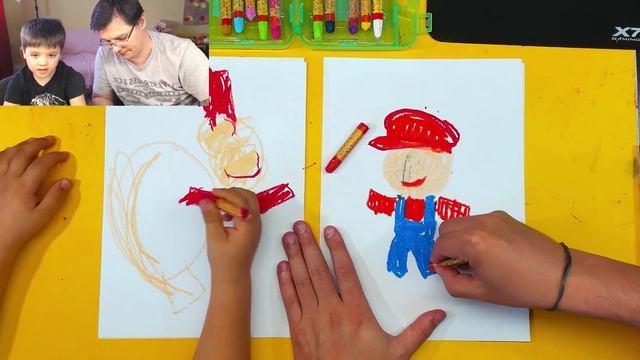 Мы балуемся и рисуем МАРИО с Ромой смотреть онлайн