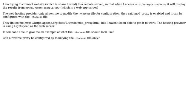 Configuring reverse proxy with mod_proxy rules using only .htaccess file смотреть онлайн