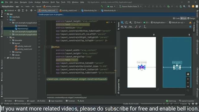 How to Switch Between Two Activities in Android Studio using KOTLIN смотреть онлайн