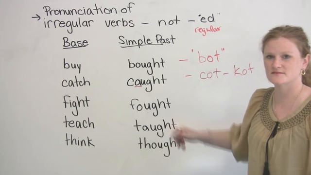 How to pronounce irregular verbs in English - CAUGHT, BOUGHT, THOUGHT... смотреть онлайн
