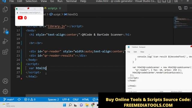 Javascript Project to Build QRCode & BarCode Scanner Using Webcam & Image Files in Browser смотреть онлайн