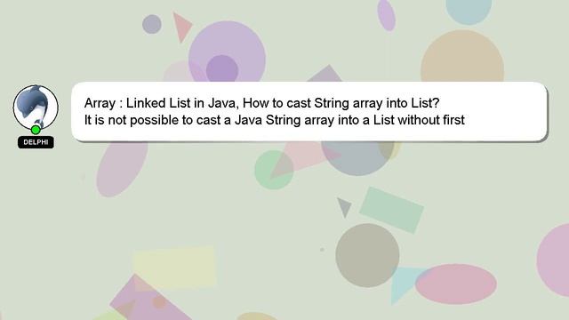 Array : Linked List in Java, How to cast String array into List? смотреть онлайн