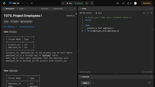 SQL Interview | "Project Employees II" | SQL 50 | Leetcode Problem 1075 | Aggregate functions смотреть онлайн