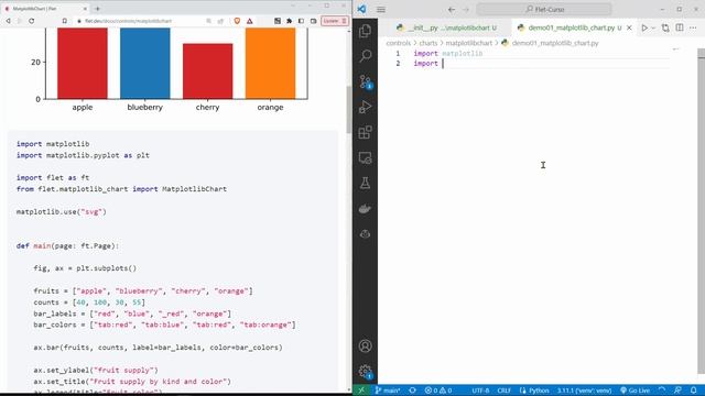 Flet Curso: 181 Gráficos con el Framework Flet - Librería Matplotlib para Dibujar MatplotlibChart смотреть онлайн