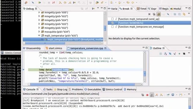 Debugging a MQTT client/server with Wind River Simics смотреть онлайн