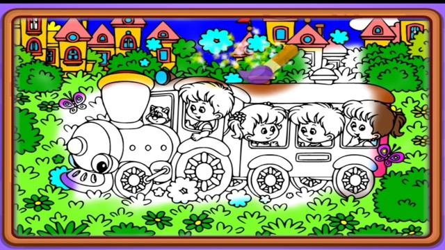 Train and children Coloring and learn Sketch Coloring gameplay video Part-60 смотреть онлайн
