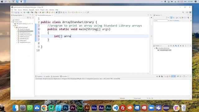 Java Program Print an Array using standard library Arrays смотреть онлайн