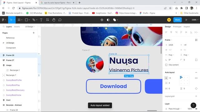 Belajar Figma Auto Layout ? + Bikin UI Design Movie Apps смотреть онлайн