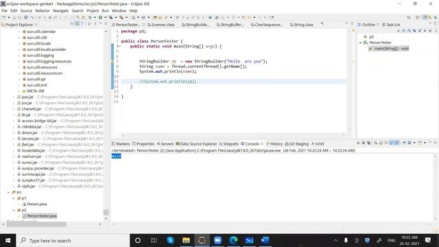 String Buffer & builder class, creating immutable class, tostring смотреть онлайн